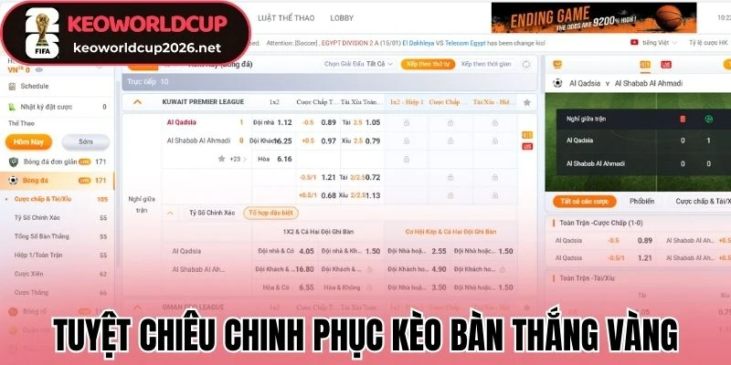 Tuyệt chiêu chinh phục kèo bàn thắng vàng