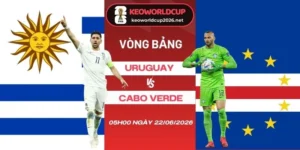 Tỷ lệ kèo Uruguay vs Cabo Verde - Bảng H World Cup 05h00 22/06/2026