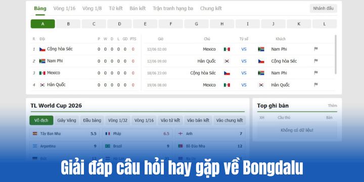 Những thắc mắc xoay quanh Bongdalu thường thấy